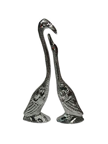 Kissing Swan Set | Love Birds Swan Set Silver | Kissing Swan Home Decor Showpiece