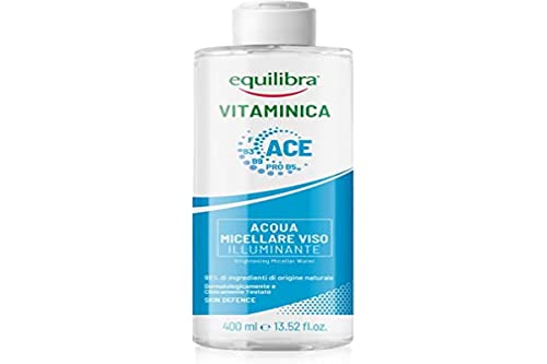 Equilibra Gesicht, Vitamin, Mizellares Wasser für das Gesicht, mit Multivitaminkomplex, Alpha-Hydroxysäuren und Panthenol, verleiht der Haut Frische und Leuchtkraft, 400 ml