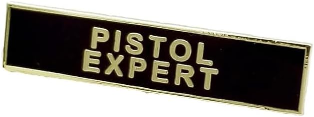 Unisex Black Pistol Expert Citation Bar Pin