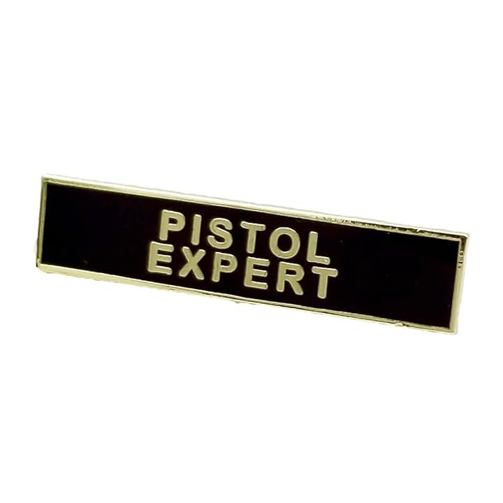 Unisex Black Pistol Expert Citation Bar Pin