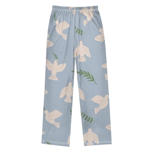 Dove of Peace Boys Pants Boys Athletic Pants Long Pant for Boywith Pockets Wide-Leg Size 6-14Y2