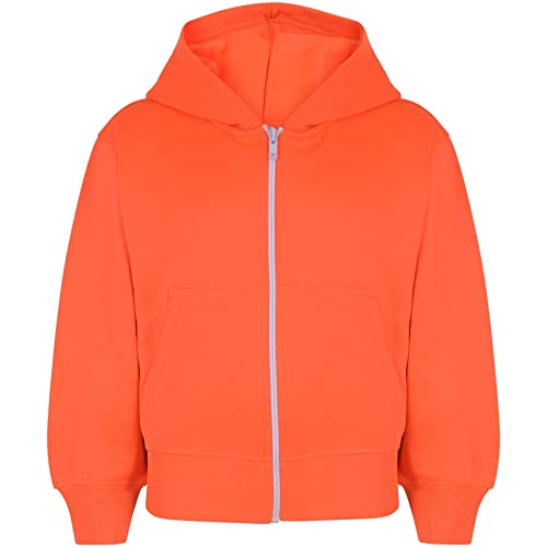 Sweat à capuche zippé enfant orange vif pour les jeux au parc