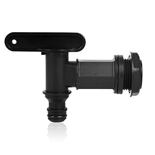 Robinet pour citerne de pluie - Adaptateur de réservoir IBC - Adaptateur de réservoir d'eau de pluie - Raccord de tuyau avec fermeture en plastique - Adaptateur de réservoir d'eau de pluie Cover