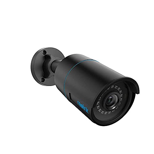 Reolink 5MP Camara Vigilancia PoE Exterior con Detección de Personas/Vehículos, Cámara IP Resistencia al Agua IP67, Lapso de Tiempo, Grabación de Audio, con Ranura para Tarjeta SD RLC-510A Negra