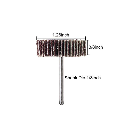 Autotoolhome ZH0032 10 Pack Abrasive Flap Wheel Sander 80 Grit 1/8 Inch Shank thumb #1