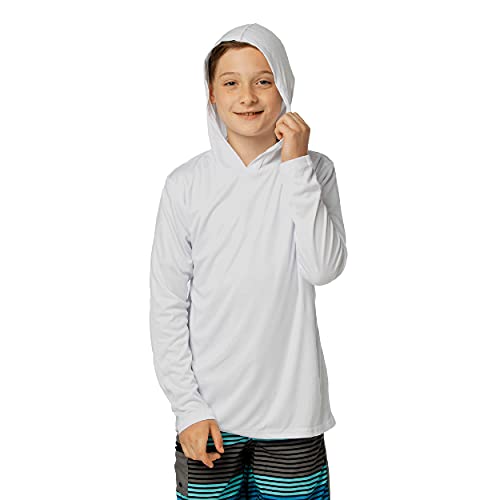 Vapor Apparel Youth UPF 50+ Quick Dry Sun Protection Outdoor Swim Performance Rash Guard Long Sleeve Hoody Shirt