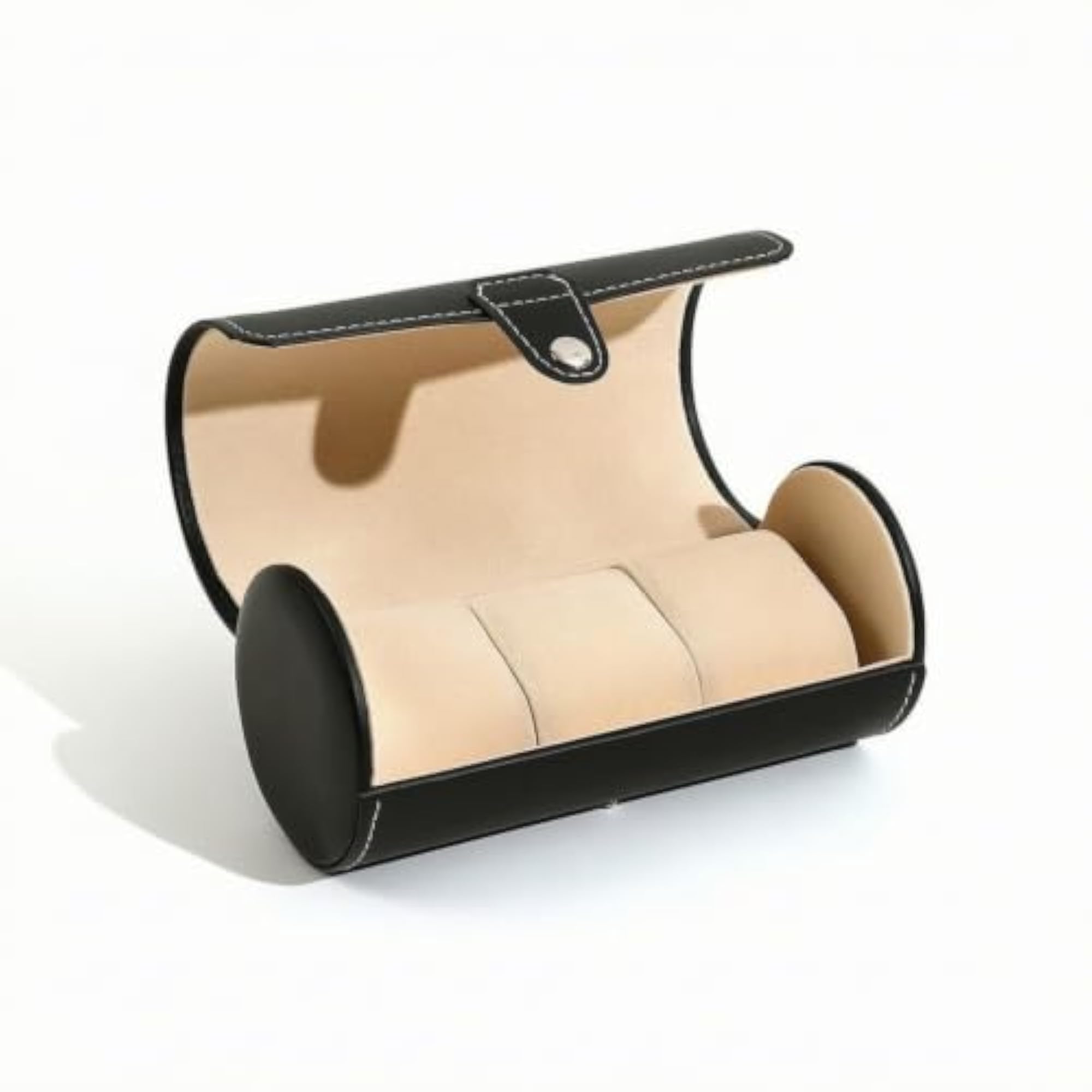 3-Slot Watch Roll Faux Leather Storage Case