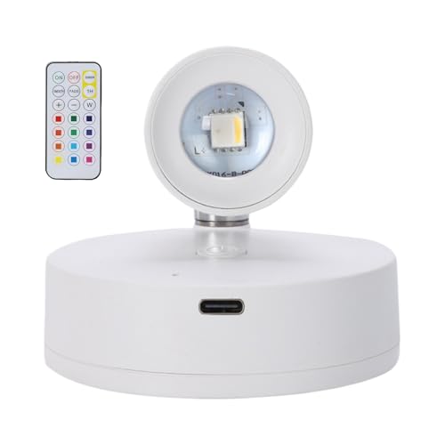 Focos decorativos con control remoto: iluminación interior con pilas, luces recargables para arte y plantas | Focos LED inalámbricos pequeños para exhibición de obras de arte con brillo ajustable para