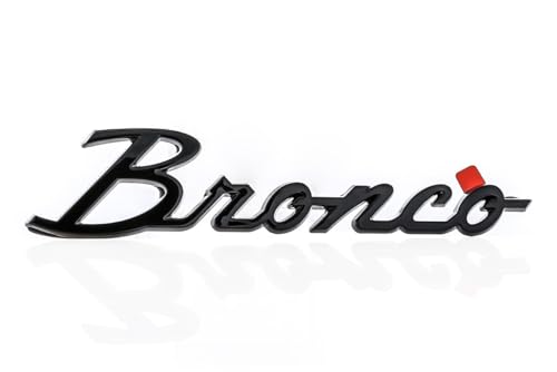 Mini Ford Vintage Script Bronco Mini Decorative Novelty Black Logo Plastic Emblem. Industrial Strength 3M Adhesive Backing