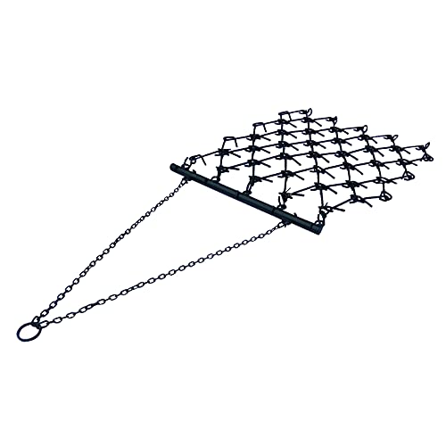 Field Tuff Hdha-44 Heavy-Duty Drag Harrow, 4' X 4' -For Atv, Utvs, Lawn Tractors-7 Rows Of Tines, 1/2" Teeth For Leveling, Grading, Pastures, Breaking Up Soil, Black #TOP2