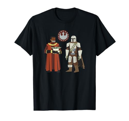 T-shirt Star Wars The Mandalorian Greef Grogu Rebel Icons en coton