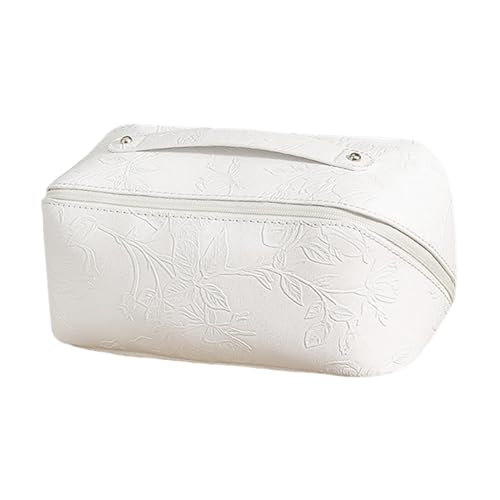 Borsa per il trucco multifunzionale organizer per cosmetici con cerniera portatile per camera da letto allaperto da bagno leggero bianco