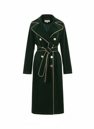 Trench en velours pour femme avec ceintures style chic
