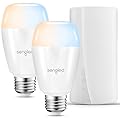 Sengled Smart LED Tunable White A19 Starter Kit, 60W Equivalent, 2 Smart Light Bulbs & Hub, Soft White to Daylight 2700-6500K, Works with Alexa, Google Assistant and Siri