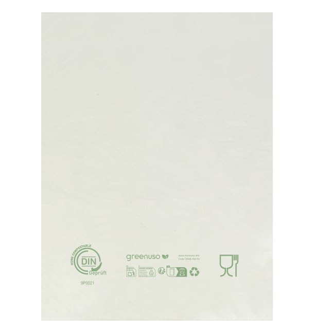 Monouso | 100 Bolsas Plástico Biodegradable Sin Asas, 30x40cm, Compostables, Formato Block, Bolsas Mercado, Comercio, Multiuso