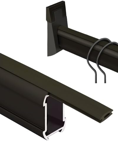 Adjustable Non-Slip Closet Rod with Rubber Ends - Heavy Duty Wardrobe Hanger Bar, Cuttable for Bathroom, Cloakroom & Cupboard, 30cm to 170cm (Black, 115cm)