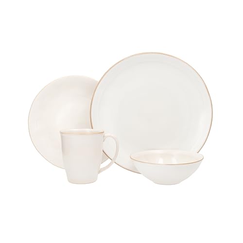 Nosse with Fortessa Bordo Stoneware 16 Piece Dinnerware Set, Ivory