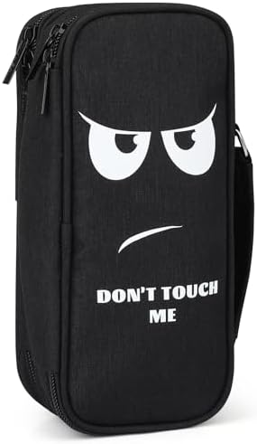 LINTRA Schlampermäppchen Personalisiert - Don't Touch Me Design Mit Karabiner