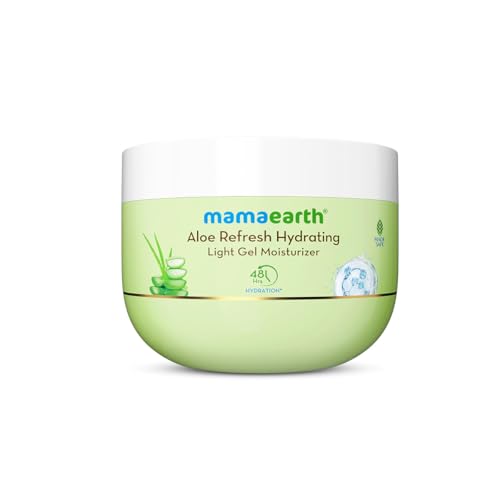 Image of Mamaearth Aloe Refresh Hydrating Light Gel Moisturizer with Aloe Vera & HA 200g | Long-lasting Non-sticky Hydration | Oil-free, Lightweight & Quick-absorbing |Free from Harmful Chemicals |Soothes Skin