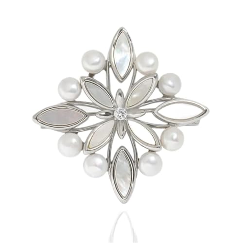 Broche fleur d'été avec perle pour accessoiriser vos manteaux