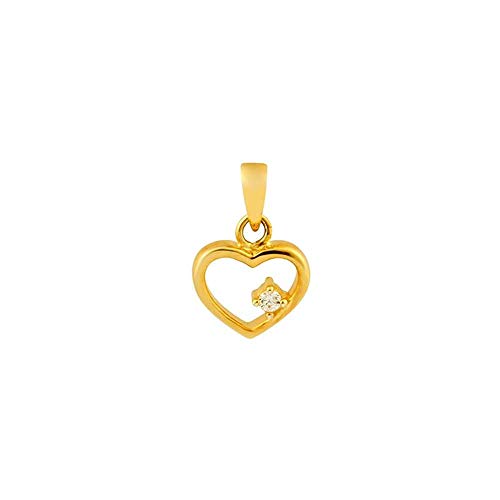 Pendentif coeur Or 750/1000 et oxyde de zirconium pour collier femme 306102