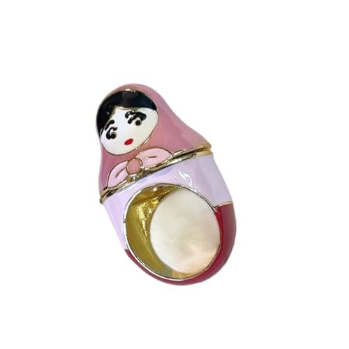 Anillos de rana esmaltados y joyería apilable estilo dulce y fresco de cóctel