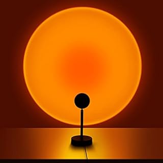 ZEYXINH Sunset Lamp Projection, 360 Degree Rotating Rainbow Projection Lamp, Mood Night Light LED Romantic Projector for Photography Selfie Home Living Room Bedroom Decor USB Charging