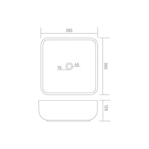 Image of Table Top Wash Basin for Bathroom | Counter Top Wash Basin /Sink for Living Room (15.5 x 15.5 x 4.9 Inch, Metro)
