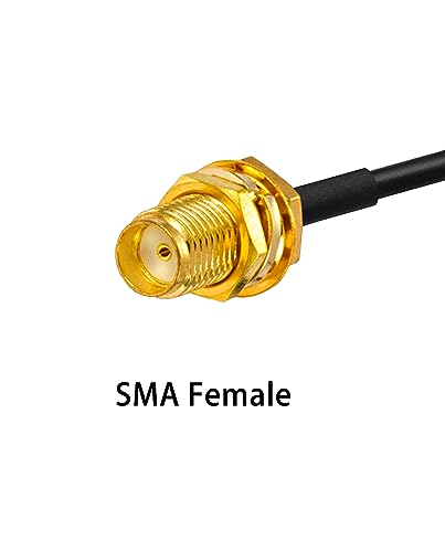 Vecys Fakra Z Female to SMA Female RF Coax Cable 12in/30cm SMA Cable RG174 for Car Stereo GPS Navigation, Gold, 12 inches - Image 4