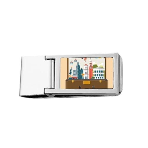 hong kong famous plart deco fashion Slim Money Clip Stainless Holder Pocket Wallet