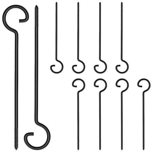 Screw Hooks for Hanging 12in,10Pack Long Screw-in Hooks,Ceiling Hooks
