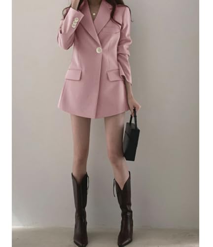 Blazer revers cranté femme à un bouton costume chic décontracté