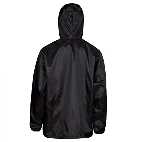 Style It Up Unisex Mens Ladies Water Resistant Plain Raincoat Kagools Jacket Hooded Cagoule (Black, M) - Image 2
