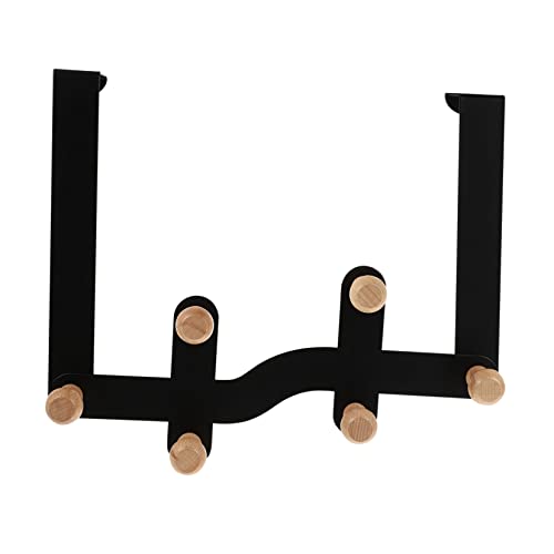 MUSISALY 6 Door Hook Door Towel Hanger Clothes Hangers Hanging Coat Mounted Towel Hooks for Bathrooms Purse Hanger Outdoor Towel Rack Over Door Clothes Hanger Rack Clothes Rack Black Iron