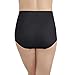 Vanity Fair Women's High Waisted Underwear, Full Coverage Ladies Panties, Perfectly Yours Briefs, Nylon Lace - Midnight Black, 10