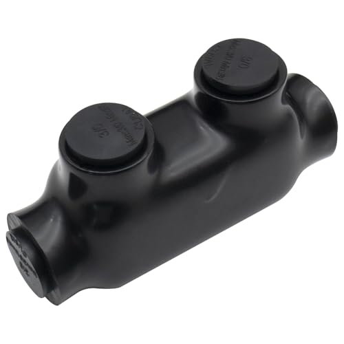 3/0-6AWG Insulated 1 Port Inline Splice Connector Black Wire Connectors,Allen Hex 7/32" Insulated Cable Connectors Pre-Loaded Oxide Inhibitors,UL Listed(1pcs)
