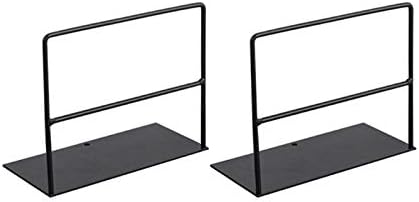 HBJWOV 1 Pair Wrought Iron Bookends Book Support Simple Desktop Office Magazine Organizer Stand Shelf Holder(D)
