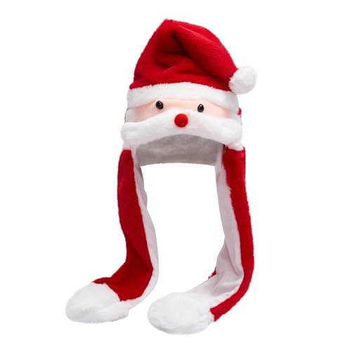 FakeFace Weihnachtsmütze Plüsch Mütze mit Beweglichen Ohren –...