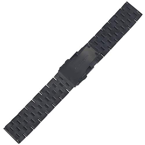 Bracelet 22mm acier inoxydable noir anti-perte avec fermoir stable