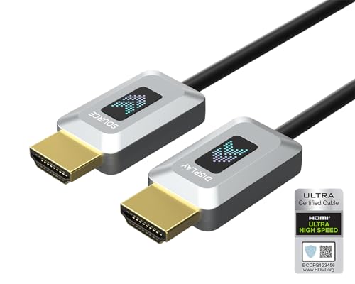 GeoHN.G 8K HDMI Glasfaserkabel 10M, Zertifiziertes 48Gbps Ultra High Speed HDMI 2.1 Kabel 8K@60Hz 4K@120Hz Dynamisch/HDR10/eARC/HDCP 2.2&2.3/3D, kompatibel mit RTX3090/PS5/Roku TV/HDTV/Blu-ray