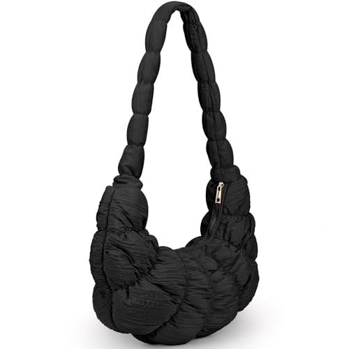 Puffer Crossbody Bags for Women Luna Hobo Bags Quilted Carryall Shoulder Bag
