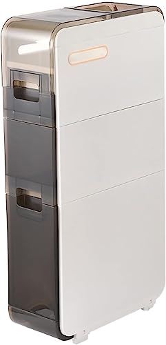 Gabinete de almacenamiento delgado para baño con ruedas, elegante diseño de cactus con puertas, perfecto para espacios pequeños y elementos esenciales de organización, solución de almacenamiento