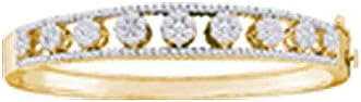 Dazzlingrock Collection 2.4 Carat (ctw) Round Diamond Bangle Bracelet 2-3/8 Ctw, 14K Yellow Gold
