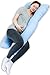 Cuscino Gravidanza per Dormire e Allattamento - Donne Gravidanza Cuscino a Forma di U - Cuscino Lungo da Dormire Laterale - Riduttore Lettino Neonato - Regali Per Future Mamme - Federa Cotone - Blu