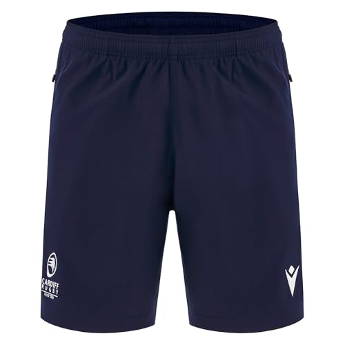Image of Macron Cardiff Rugby 2025/26 Mens Bermuda Training Shorts Navy (UK, Alpha, XXL, Regular, Regular, Blue)