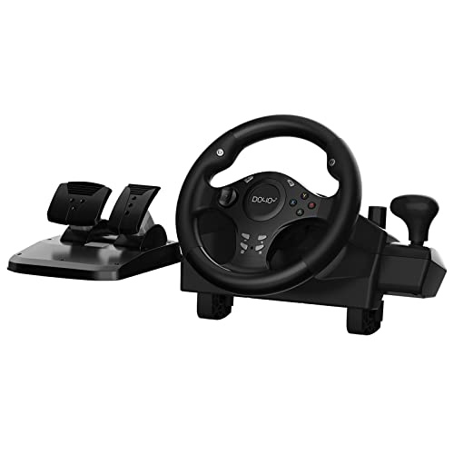 DOYO PS4 Gaming Racing Wheel, 270 Degree Sim Steering Wheel Driving Force Xbox Steering Wheel with Responsive Gear and Pedals for Racing Game PC PS3 PS4 XBOX ONE XBOX 360 Nintendo Switch Android