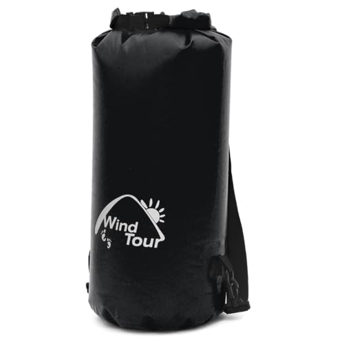 Bolsa seca impermeable Wind Tour negra, capacidad 30 litros, con cierre enrollable y correas de hombro miniatura 1