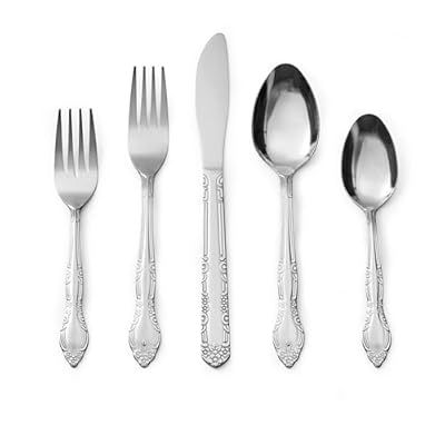 Bon Flora 40-Piece Stainless Steel Flatware Silverware Cutlery Set, Include Knife/Fork/Spoon, Dishwasher Safe, Service for 8