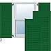Ekena Millwork RW101LV18X77HGH Two Equal Louver Exterior Wood Shutters, 18"W x 77"H, Viridian Green
