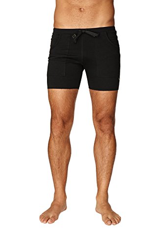 4-rth Mens Transition Yoga Shorts (Medium, Solid Black)2